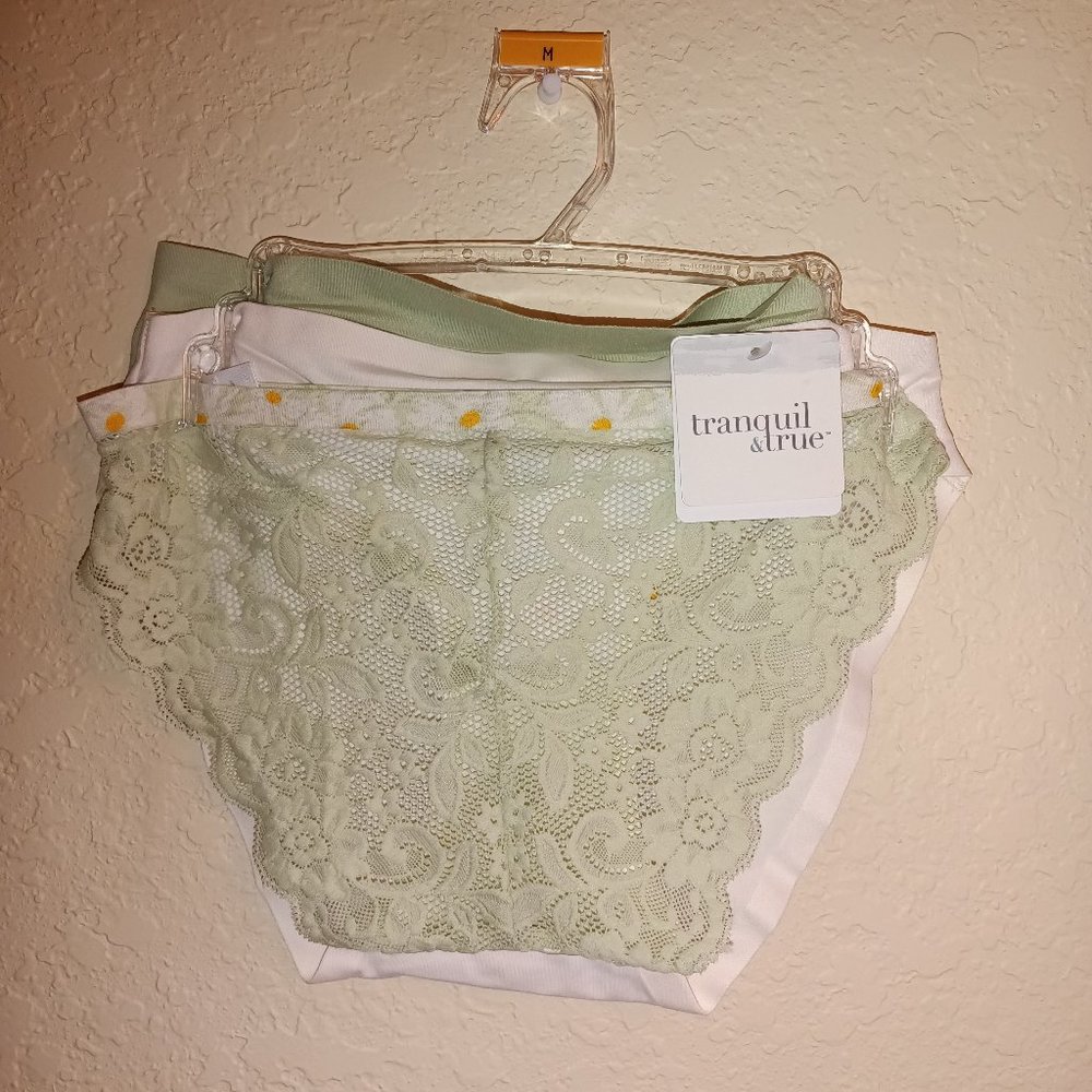 Tranquil & True Woman's 3 Pack Hi-Cut Briefs Panties Size M NEW WITH TAGS